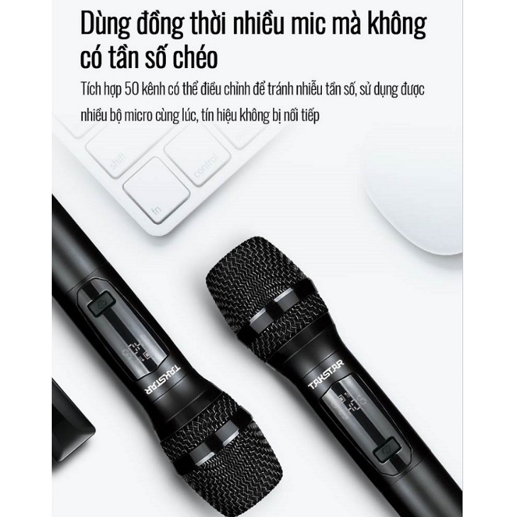 Mic không dây TS-K201 Takstar [Hàng chính hãng] - Micro Karaoke - sân khấu không dây đa năng Takstar 