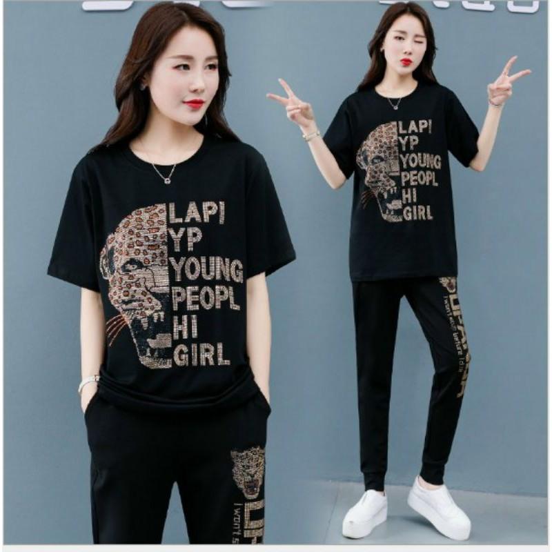 Sét bộ đố thể thao nữ in nhũ sang trọng thun cotton 100% cao cấp