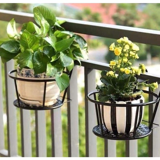 COMBO 02 Giỏ Sắt đựng chậu hoa Treo Ban Công tiện lợi