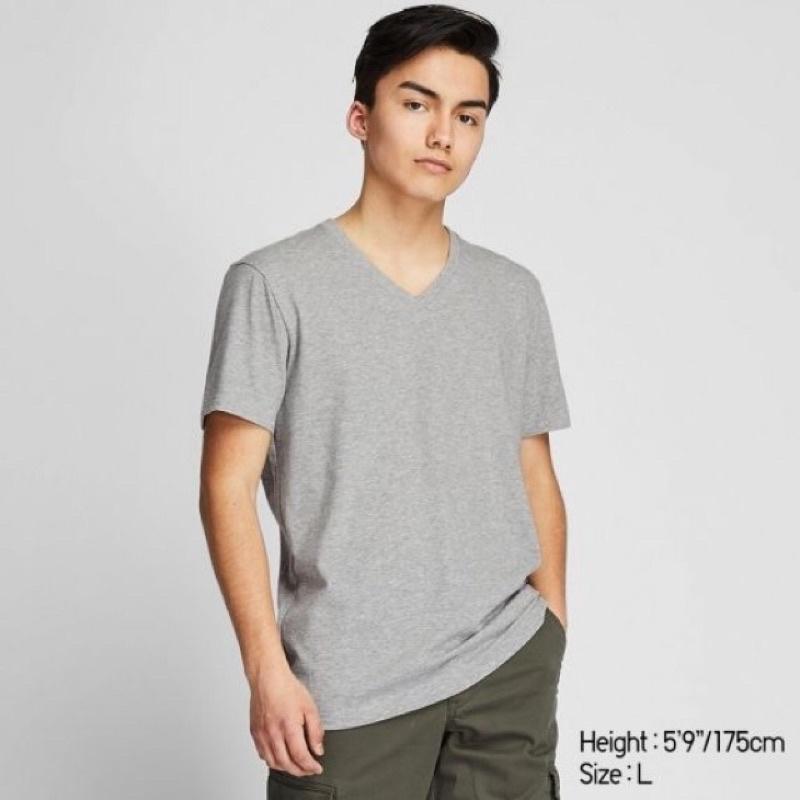 Áo phông nam, áo thun trơn cộc tay nam cổ tim cotton