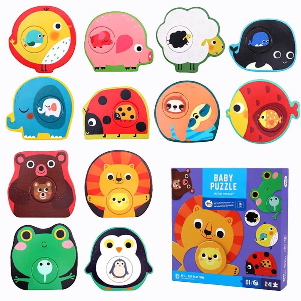️ĐỒ CHƠI XẾP HÌNH️ BABY PUZZLE GHÉP HÌNH 2 MẢNH ĐẦU ĐỜI 24 CHI TIẾT PHÙ HỢP CHO BÉ TỪ 1.5Y