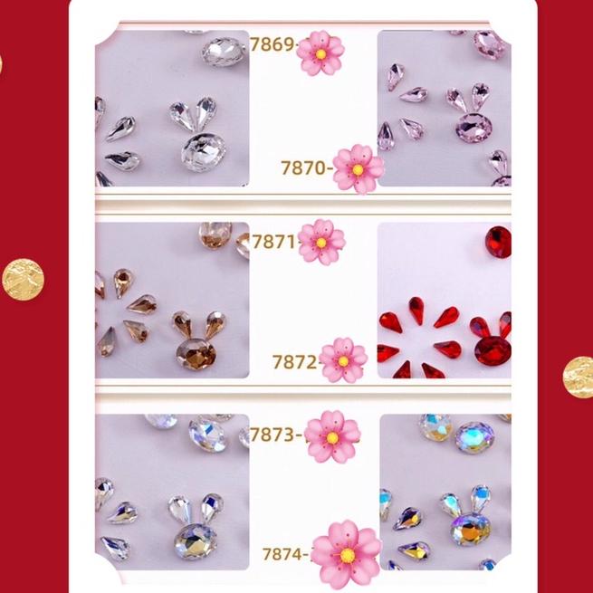 Đá tai thỏ đính móng siêu dễ thương 35k/ set