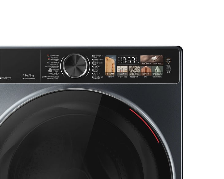 Máy giặt sấy Toshiba Inverter giặt 13 kg - sấy 8 kg TWD-T25BZP140MWV(MG) - HÀNG CHÍNH HÃNG - CHỈ GIAO HCM