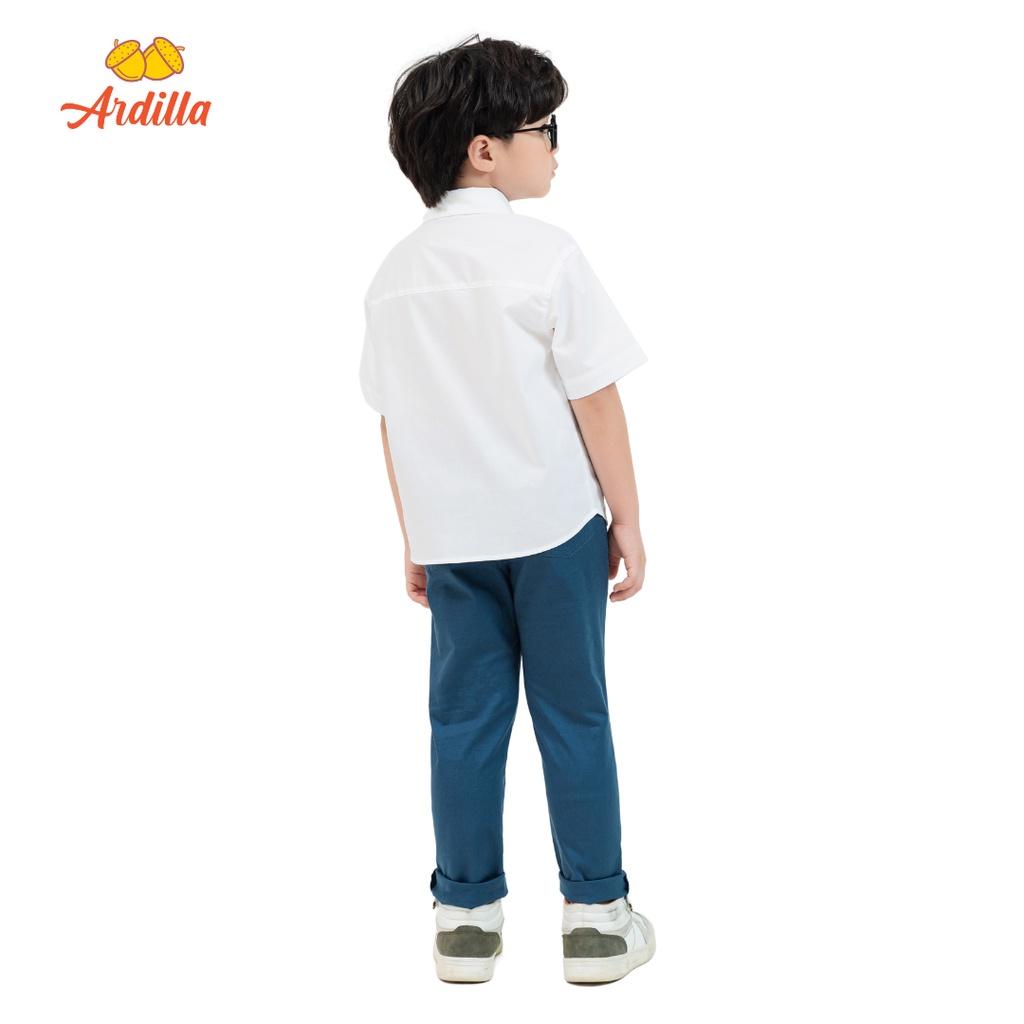 Áo Sơmi trắng dài tay ngắn tay đồng phục cho bé trai ARDILLA chất liệu cotton mềm mại, kiểu dáng basic 1805/1804