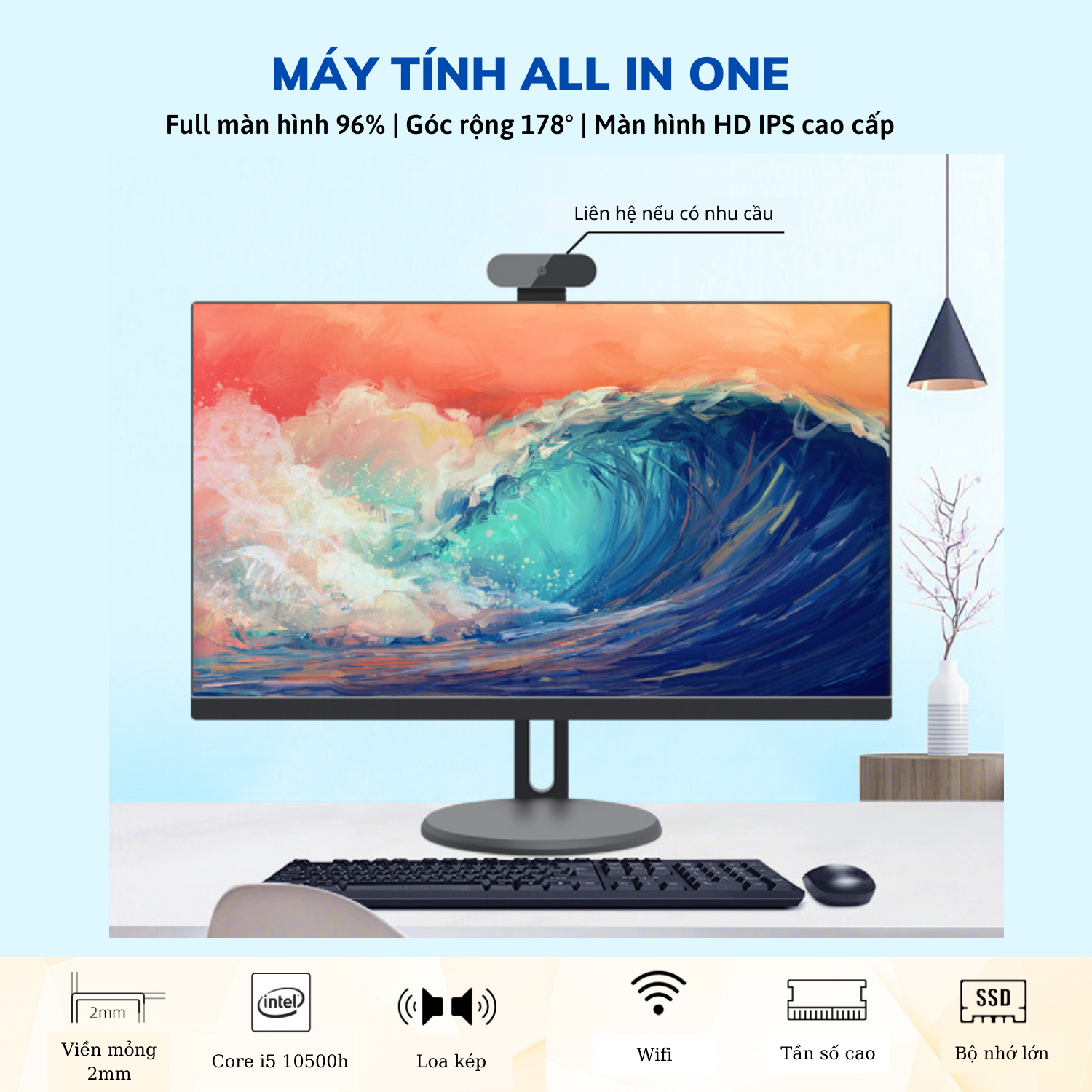 Máy tính all in one – PC Gaming – INTEL I5 10500H 6 lõi 12 luồng 4.5Ghz (Hàng chính hãng)