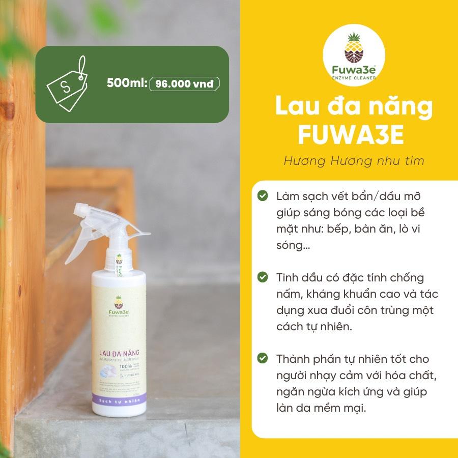 Lau đa năng enzyme sinh học tinh dầu hương nhu bạc hà sạch mát an toàn Fuwa3e 500ml