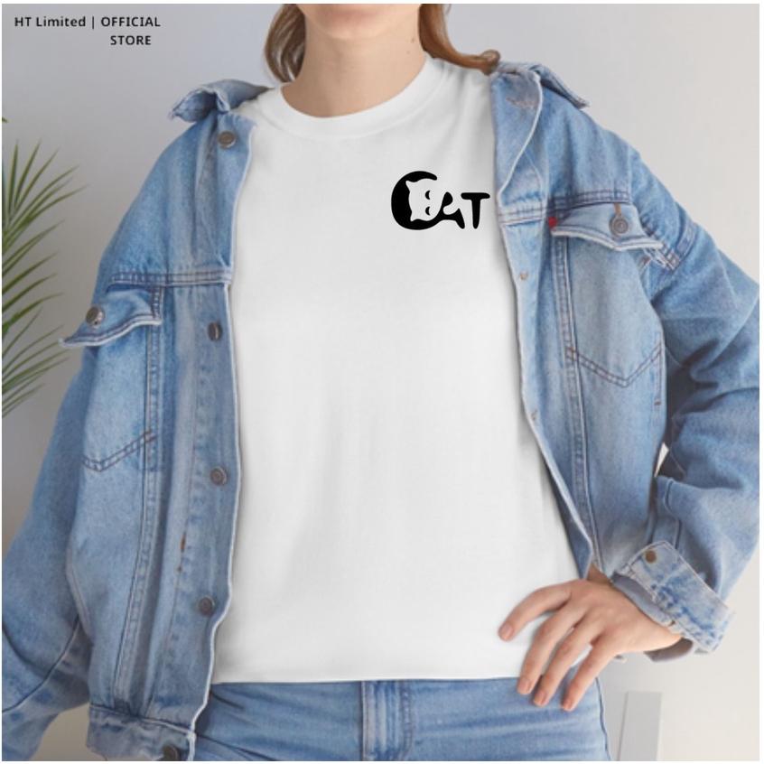 Áo thun thiết kế Unisex họa tiết cat basic local brand, Cotton Cao Cấp 100%