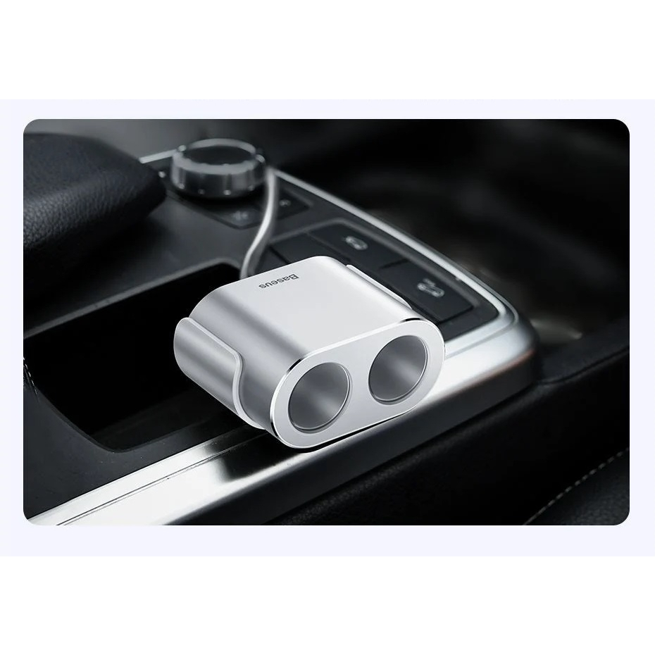 Thiết bị chia tẩu ô tô thành 2 tẩu và 2 cổng sạc điện thoại USB Baseus  Dual USB Car Charger Multi-split charger _ Hàng chính hãng