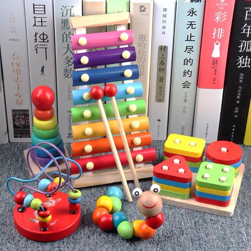 Combo 6 món đồ chơi gỗ phát triển trí tuệ cho bé