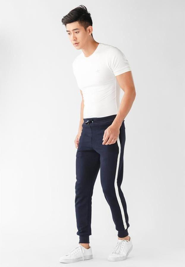 Quần Dài Jogger Nam Phối Sọc 1041_xanh