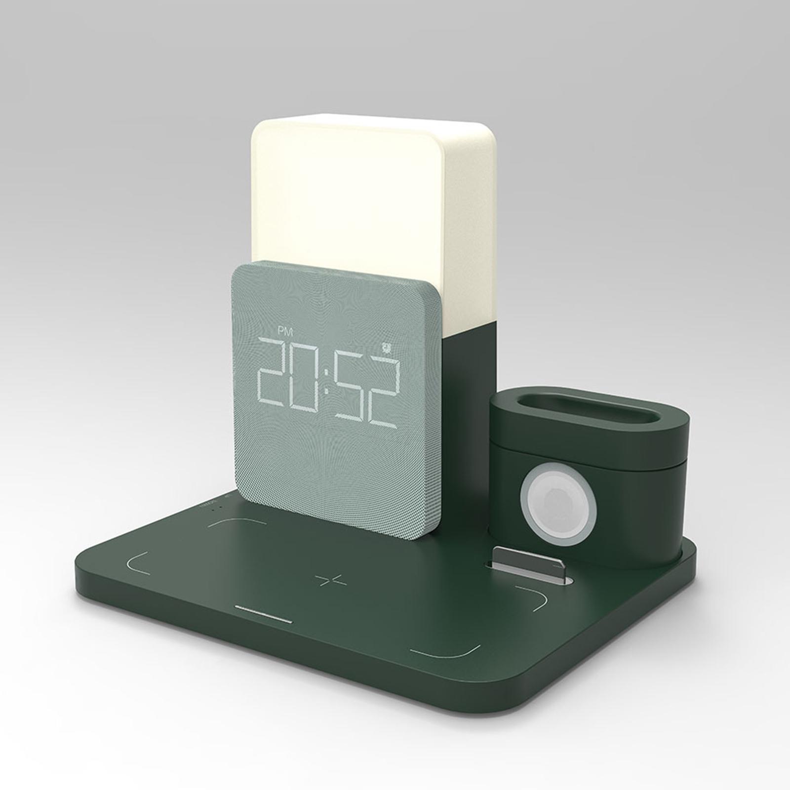 Wireless Charging Dock Wireless Charger Night light Clock For iPhone