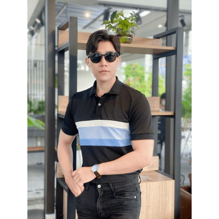 ÁO THUN NAM CỔ BẺ THỜI TRANG Y HÌNH ĐẲNG CẤP - SIÊU CHẤT , HỌA TIẾT KẺ SỌC SIÊU XỊN THỜI TRANG NAM 1986