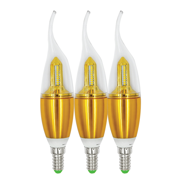 Đèn LED Nến Trang Trí 3W TLC Lighting - Đui đèn E14 từ Crom chống gỉ sét hiệu quả - Ánh sáng Trắng/Vàng/3 Màu - Hàng chính hãng