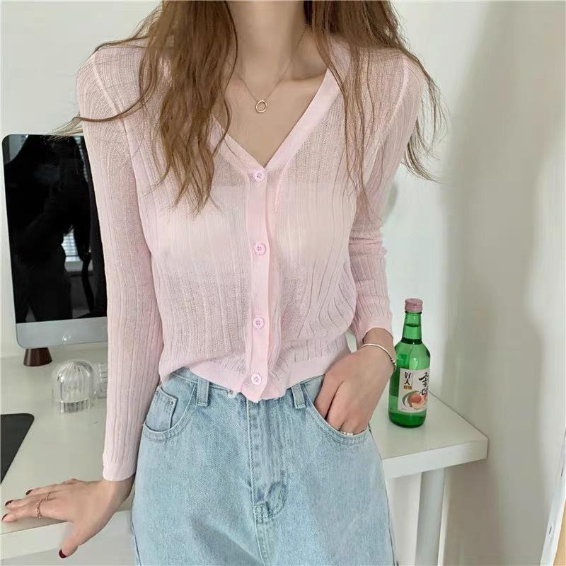 MS238 Áo cardigan nữ dệt kim mỏng nhẹ nhàng