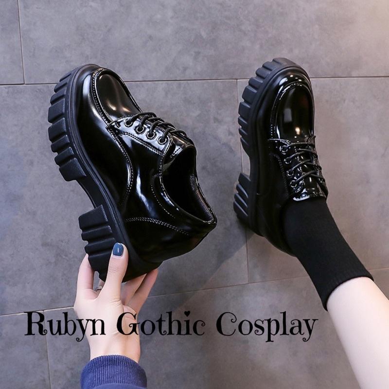 Giày Oxford Gothic độn đế 8cm hack chiều cao ( Size 34-39)