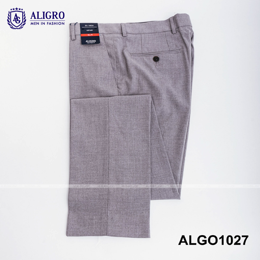 Quần Âu Nam ALIGRO Màu Ghi Form Chuẩn Slimfit Vải Cotton Cao Cấp Cực Tôn Dáng, Lịch Sự ALGO1027