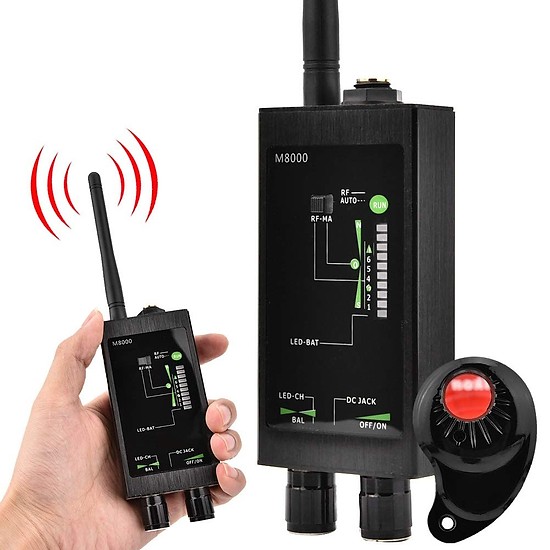 Máy Dò Phát Hiện Tín Hiệu Camera, Định Vị GPS Detector M8000+ Cao Cấp Chống Trộm, Chống Theo Dõi