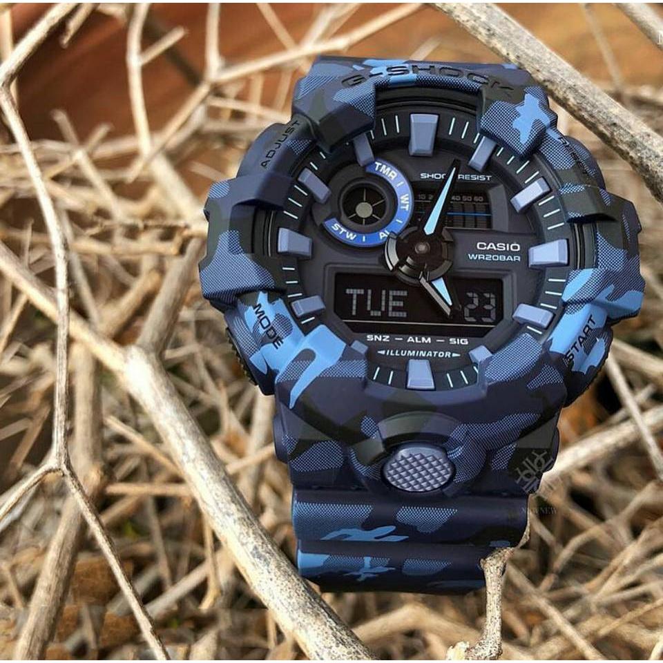 Đồng Hồ Nam Dây Nhựa Casio G-Shock GA-700CM-2A Blue Camo | GA-700CM-2ADR