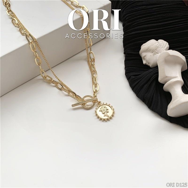 Vòng cổ Choker nữ mặt tròn The King phá cách ORI ACCESSORIES D125