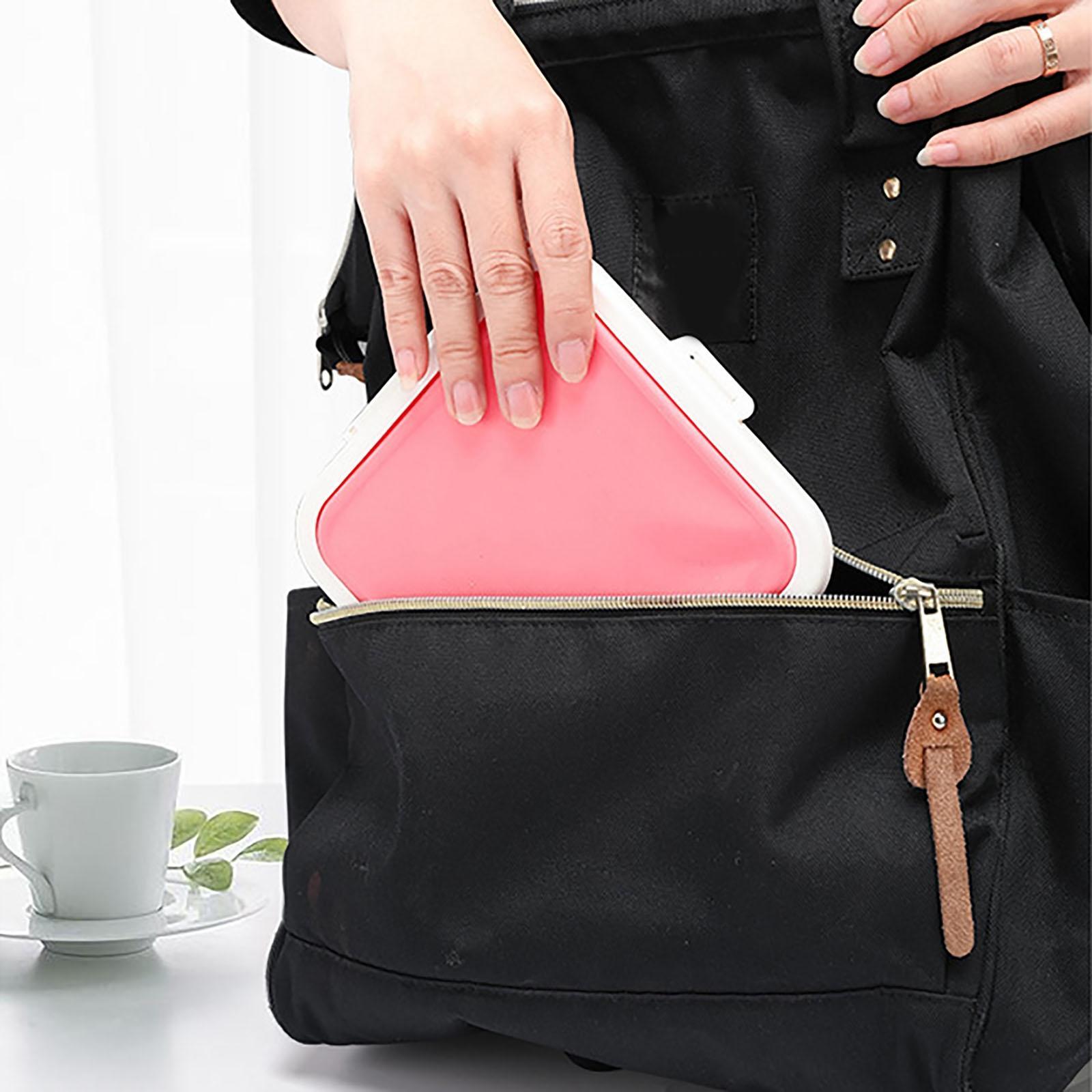 2x Silicone Sandwich Boxes Container Case Food Storage Microwavable Reusable