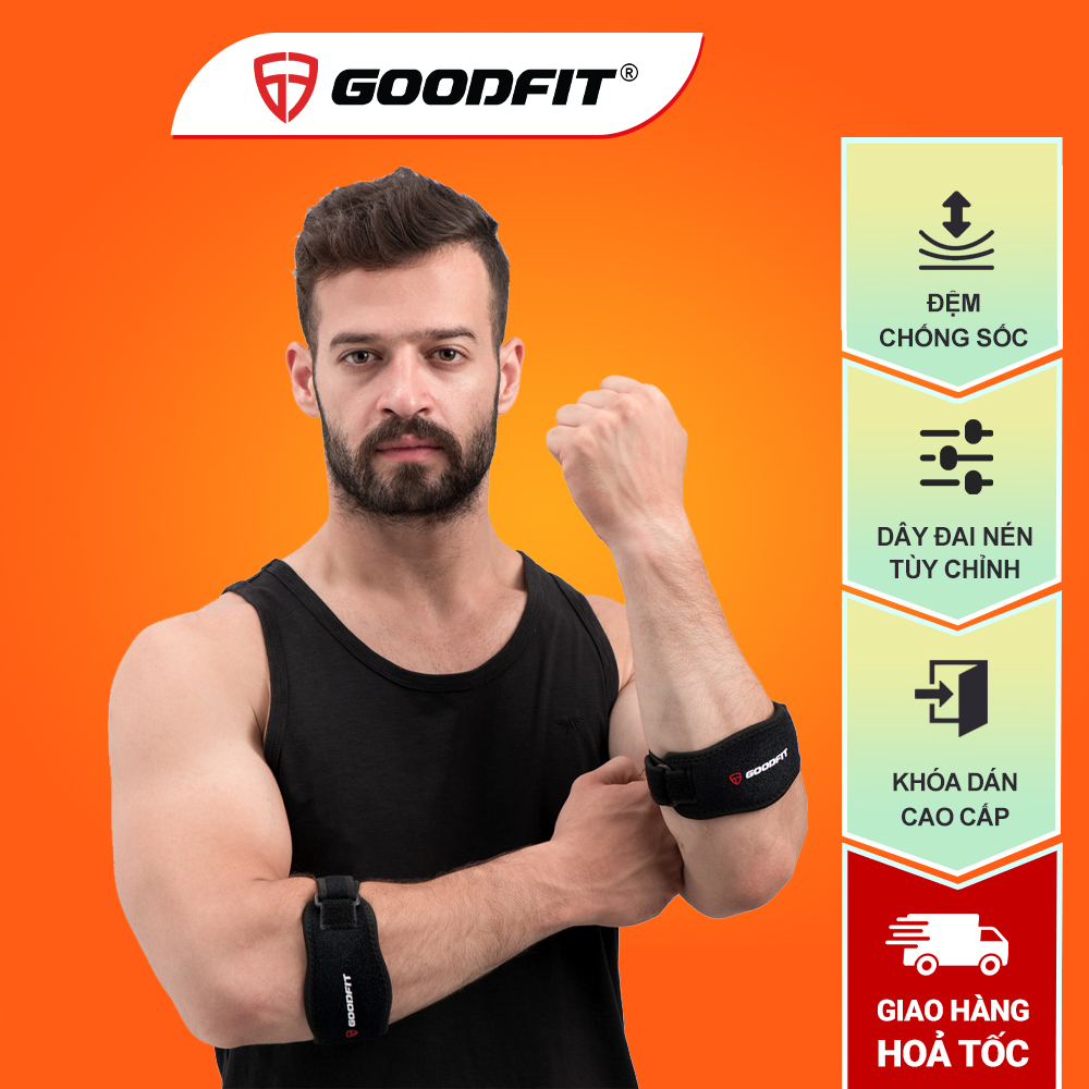 Băng Bảo Vệ Khuỷu Tay Có Đệm Dày 1 Cm Giúp Bảo Vệ Xương, Dây Đai Tùy Chỉnh Goodfit Gf403E