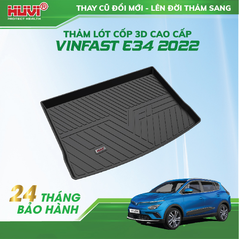 Thảm lót cốp ô tô Vinfast e34 hút định hình nhựa TPE cao cấp