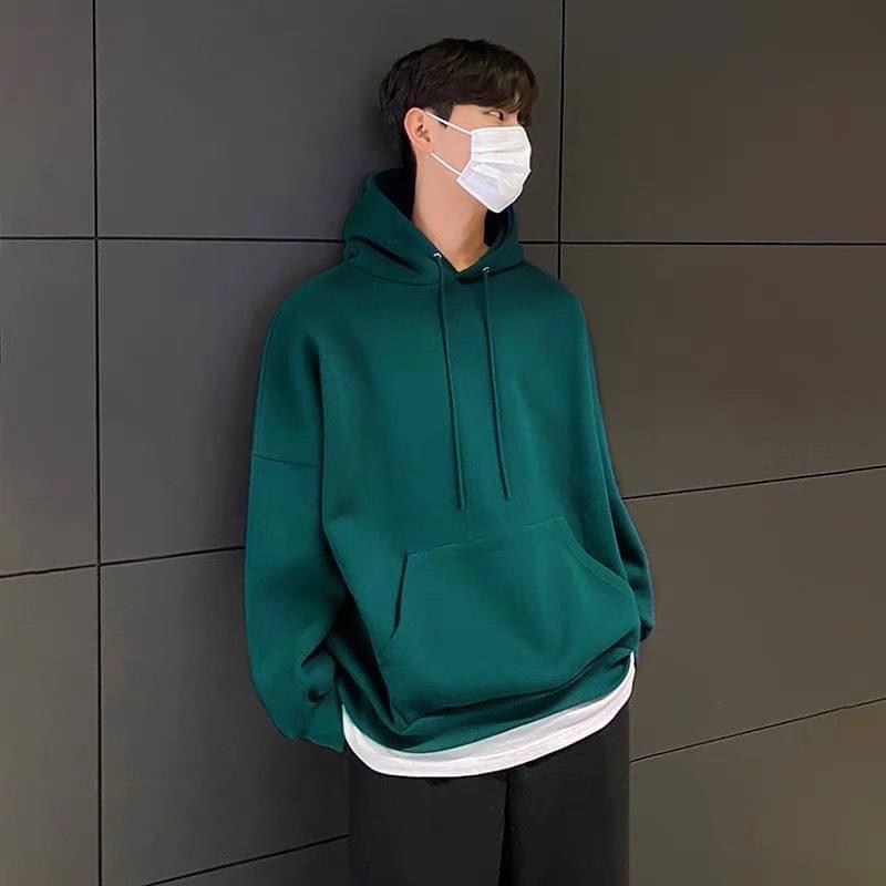 Áo hoodie trơn - chất nỉ cotton lót bông,form mũ to (có video cận chất