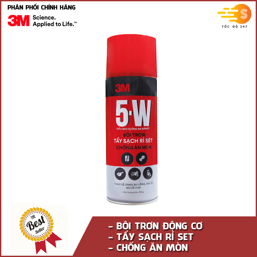Chai xịt tẩy rửa, bôi trơn và chống rỉ sét 310g 3M 5W – 310g