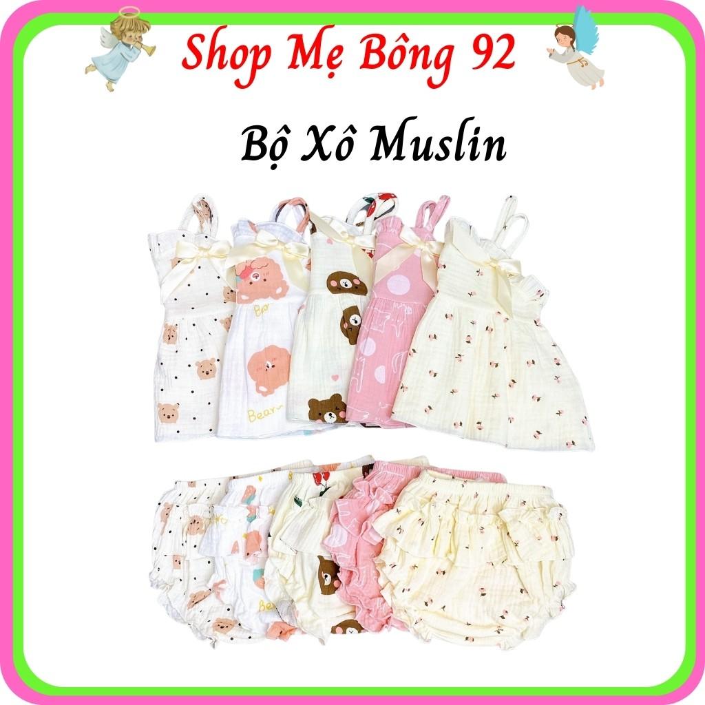 Bộ Hai Dây Bé Gái Xô Muslin Bèo Nhún 6-15kg BG2209 - Shop Mẹ Bông 92