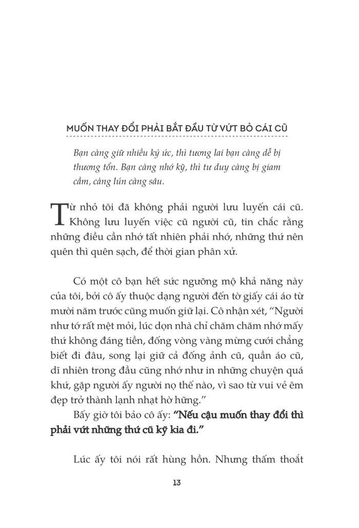 Sách Chẳng Nhớ Quá Khứ, Chẳng Sợ Tương Lai