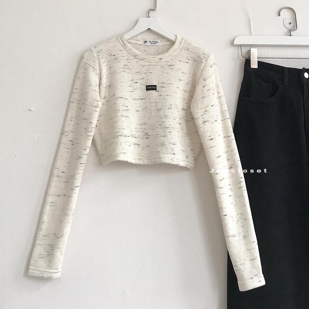 Áo Croptop Nữ GIDOL Tay Dài Chất Vải Dày Dặn Co Giãn Thiết Kế BasiC Dễ Phối Đồ-1928  ( Gous official)