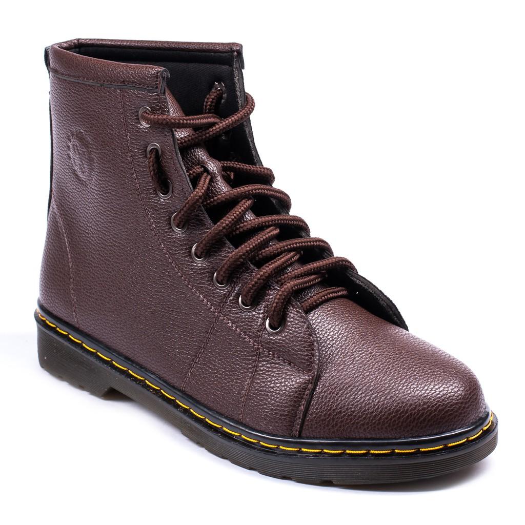 Giày Boot Nam Cao Cổ Khâu Đế Màu Nâu Cực Chất - M91