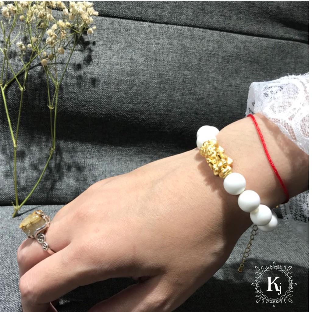 Vòng Tay Phong Thủy Đá Ốc Charm Ty Hưu Vàng