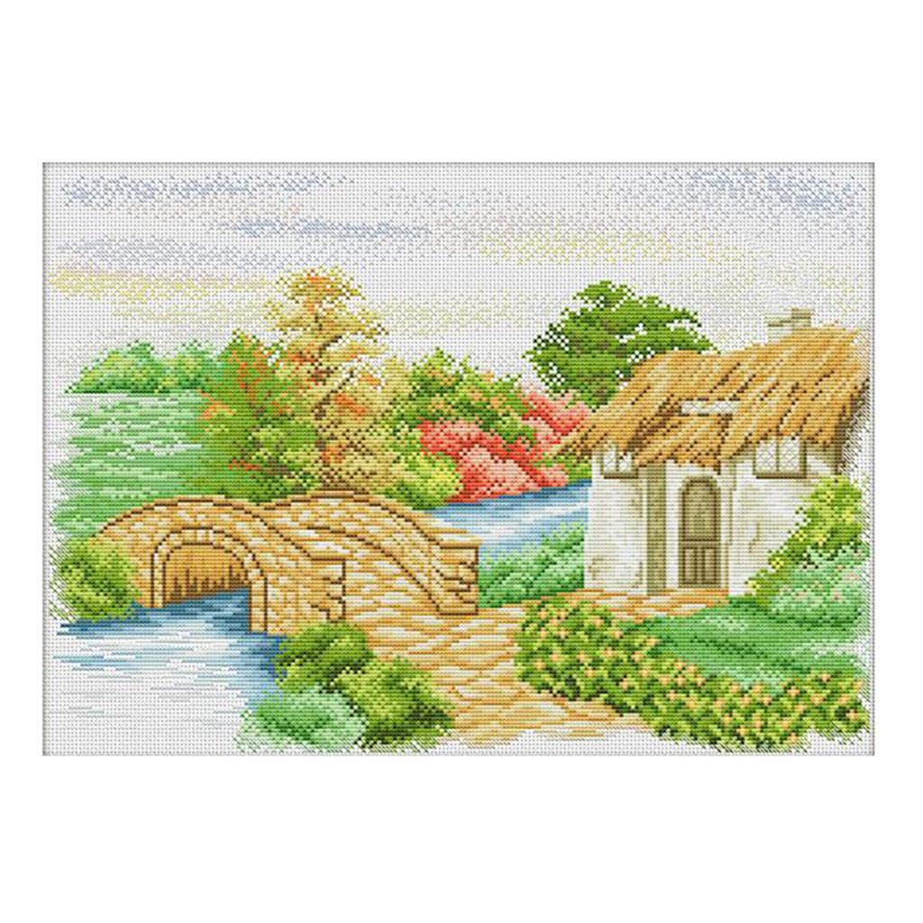 Country Scenes Pattern Stamped Cross Stitch Kit DIY Crafts Home Decor