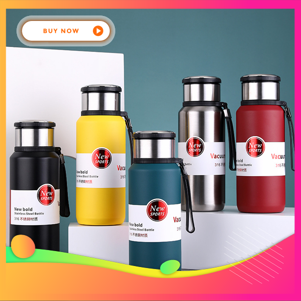 [SGFS232] Bình Nước Giữ Nhiệt 1000ml / 1500ml Bằng Thép Không Gỉ Hai Lớp Kèm Đồ Lọc Dung Tích Lớn