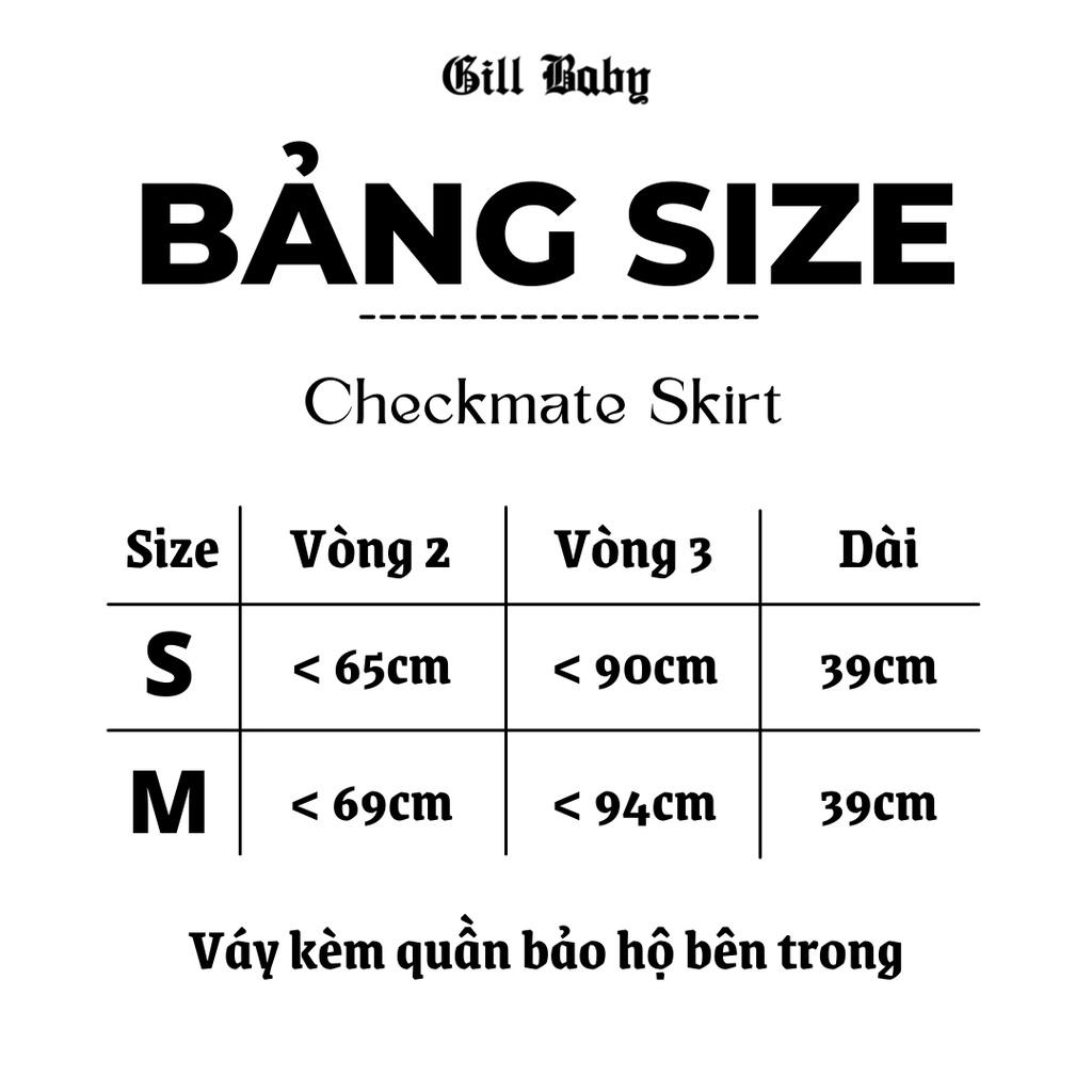 GILL BABY | Chân váy chữ A ngắn lưng cao hoạ tiết sọc caro thời trang công sở mặc đi học đi chơi (CHECKMATE SKIRT)