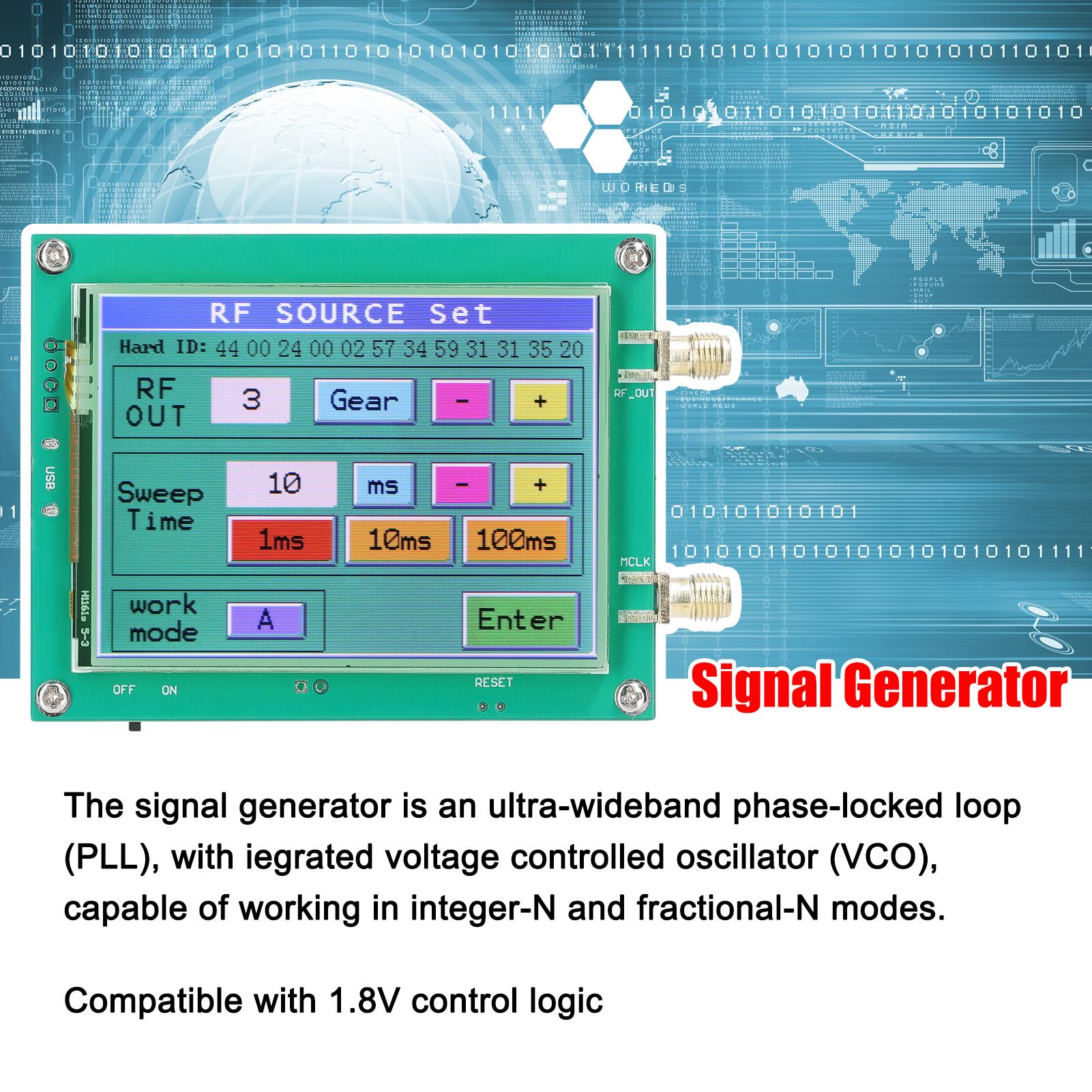 23.5-6000MHz Signal Generator 0.5PPM Low Noise Signal Source Touchable Screen PC Software Control