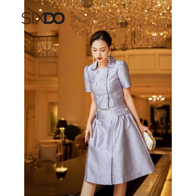 Chân váy gấm dáng A  trẻ trung thời trang SIXDO