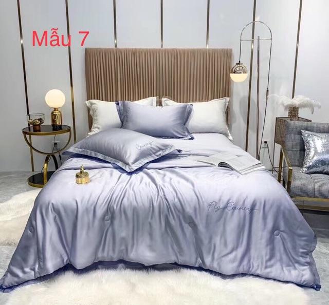 Bộ lụa thêu tencel 60S chăn trần FLY COUNTRY