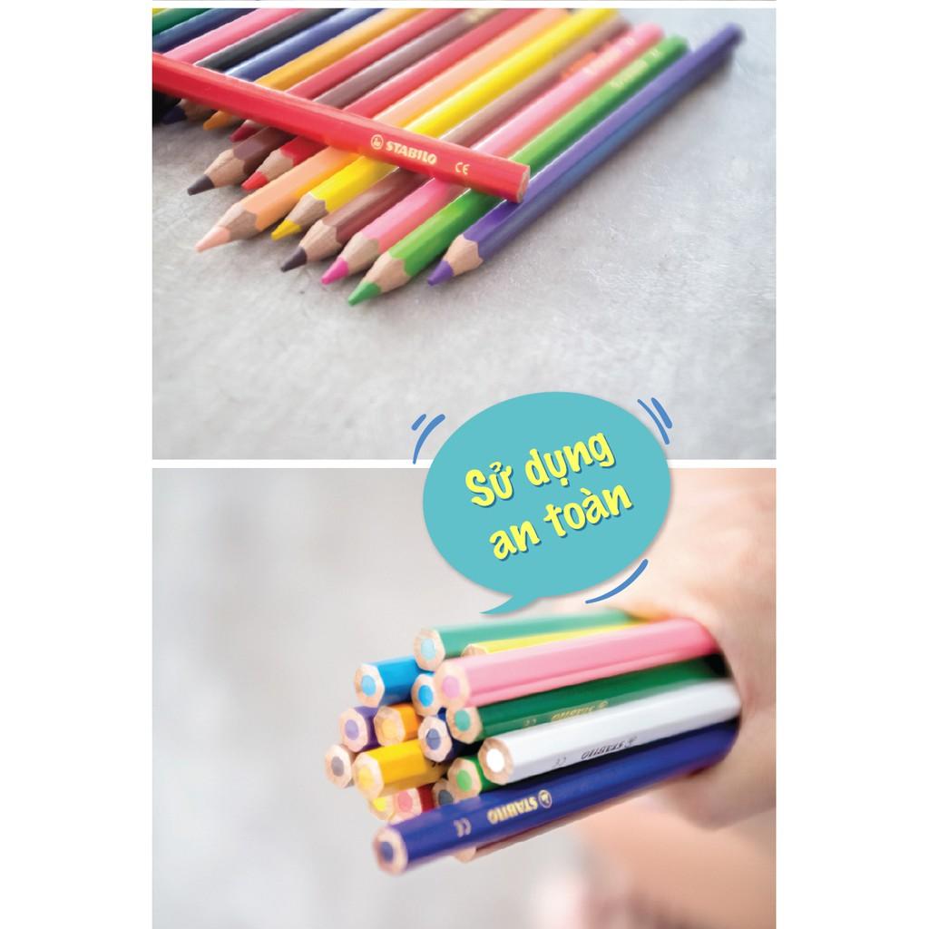 Bút chì màu STABILO Jumbo Colored Pencils hộp 12 màu cây dài (CLJ1877L)