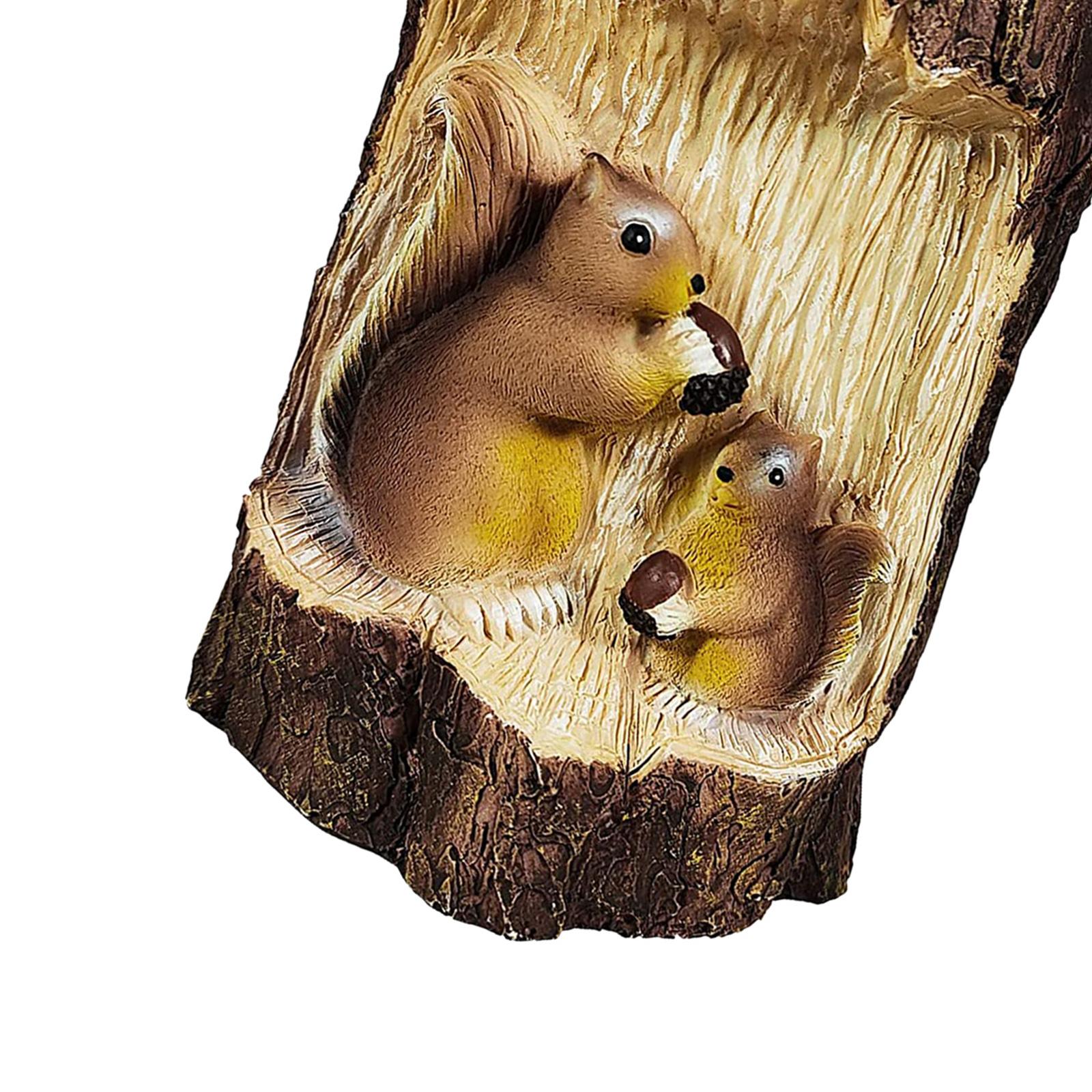Squirrel Simulation Garden Decoration Statue Lamp Solar Light Resin Figurine