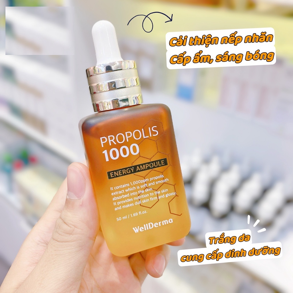 Serum Cải Thiện Nếp Nhăn Làm Trắng Da WellDerma Propolis 1000 Energy Ampoule 50ml