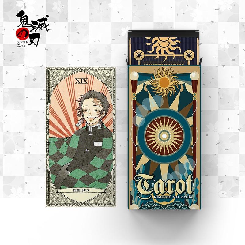 Hộp thẻ bài tarot Genshin Impact Kimetsu no Yaiba in hình Zhongli Yae Ganyu Ayaka Tanjiro Nezuko anime game chibi