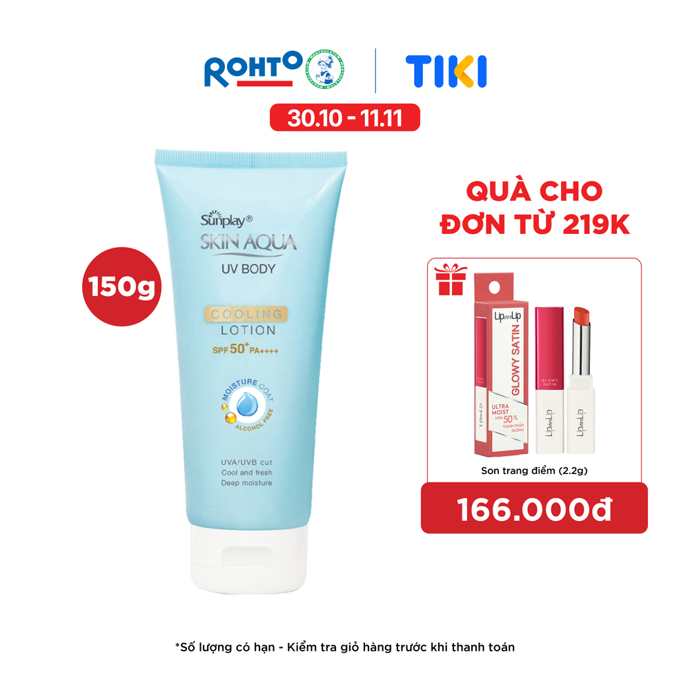 Kem chống nắng body Skin Aqua mát lạnh dùng hàng ngày Sunplay Skin Aqua UV Body Cooling Lotion SPF 50+ PA++++ 150g