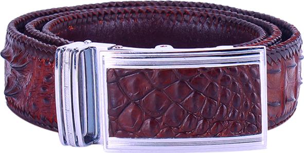 Thắt Lưng Nam Da Cá Sấu Đan Viền Bản Lớn Gai Huy Hoàng HT4702 - Nâu Đất