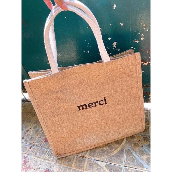 Túi Cói Merci thích hợp đeo đi biển, đi dạo phố, đi học đi làm, du lịch 32 x 35 cm _DiLi Mart