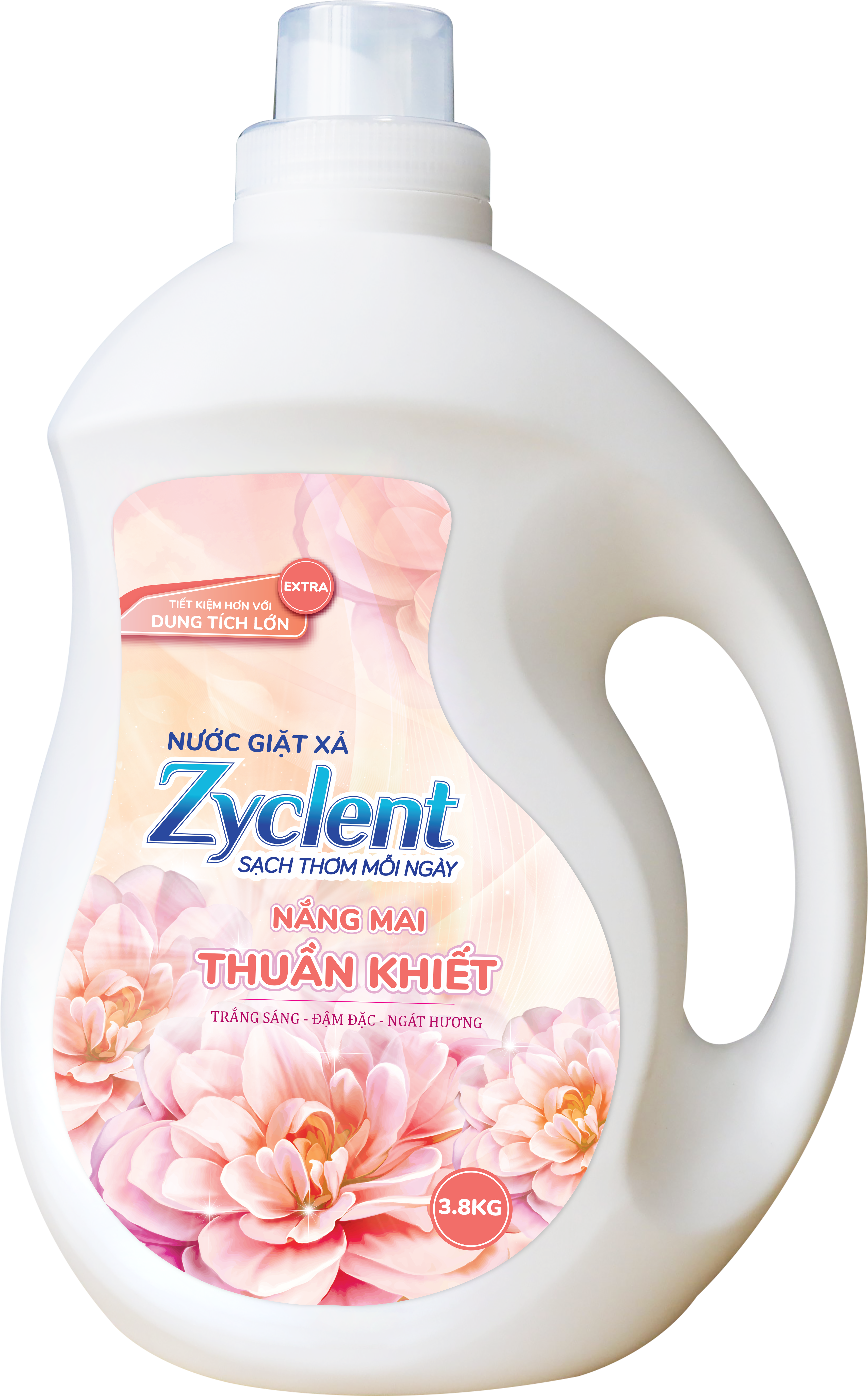 Nước Giặt Xả Zyclent Extra Hương Nắng Mai Thuần Khiết 3.8kg