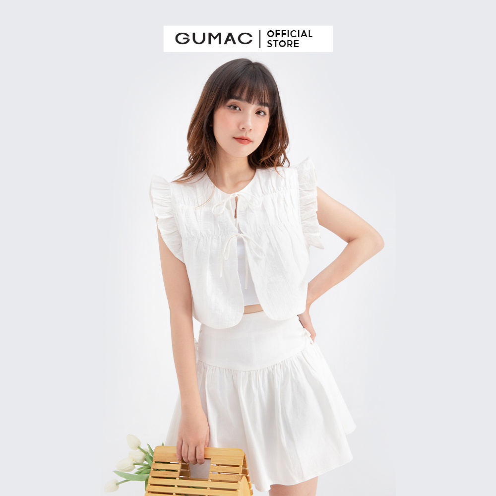 Áo crop-top thắt dây GUMAC AB694