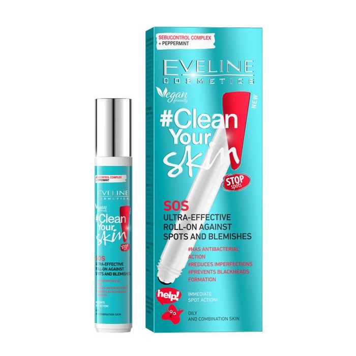 Lăn ngừa mụn Eveline Clean Your Skin 18ml