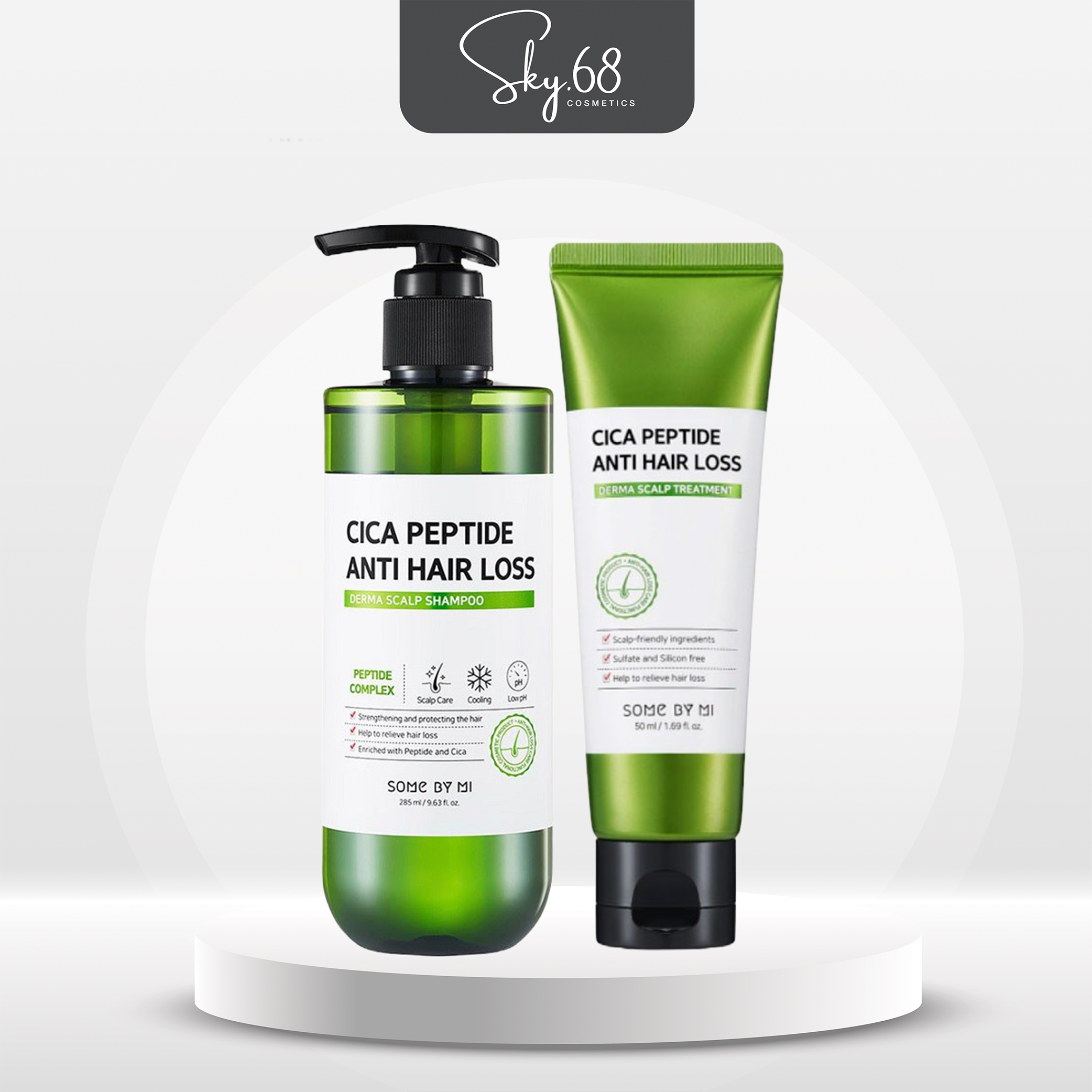 Combo 2SP ngừa rụng tóc Some By Mi Cica Peptide Anti-Hair Loss (Dầu gội 285ml + Dầu Xả 50ml)